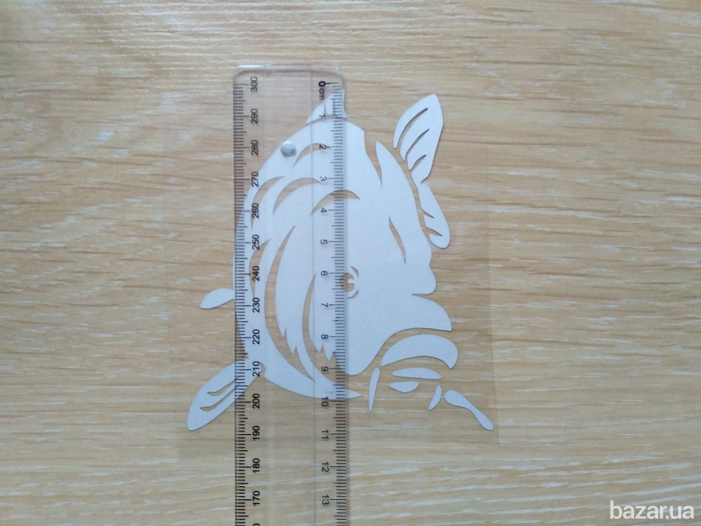 Наклейка на авто Карп Белая светоотражающая Борисполь - изображение 5