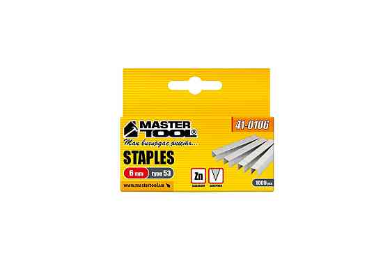 Скобы MASTERTOOL R53 6 мм 1000 шт 41-0106 Харків