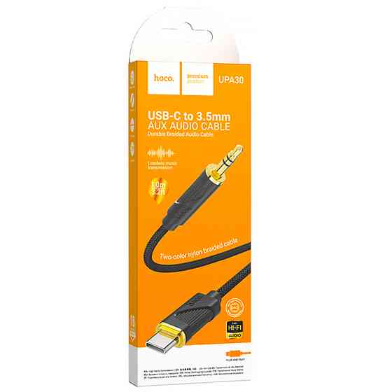 Аудио кабель Aux Hoco UPA30 Friend (Type-C to AUX 3.5mm) (1m) Херсон