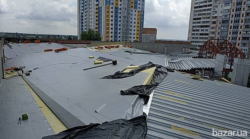 Кровля и Гидроизоляция ПВХ-ТПО-мембрана, монтаж. Київ - зображення 4