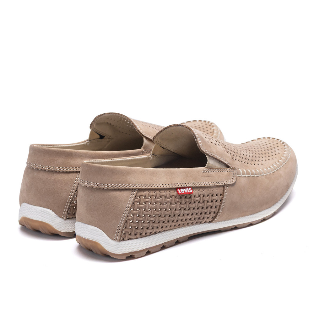 Мужские летние кожаные мокасины  LS перфорация Beige Київ - зображення 4