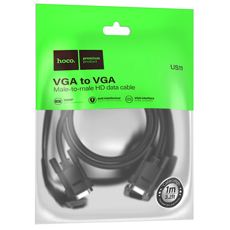 Дата кабель Hoco US11 VGA male to VGA male HD (1m) Херсон - изображение 6