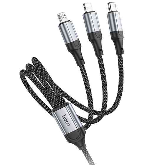 Дата кабель Hoco X102 Fresh 3in1 USB to Lightning /MicroUSB/Type-C 2.4A (1m) Херсон
