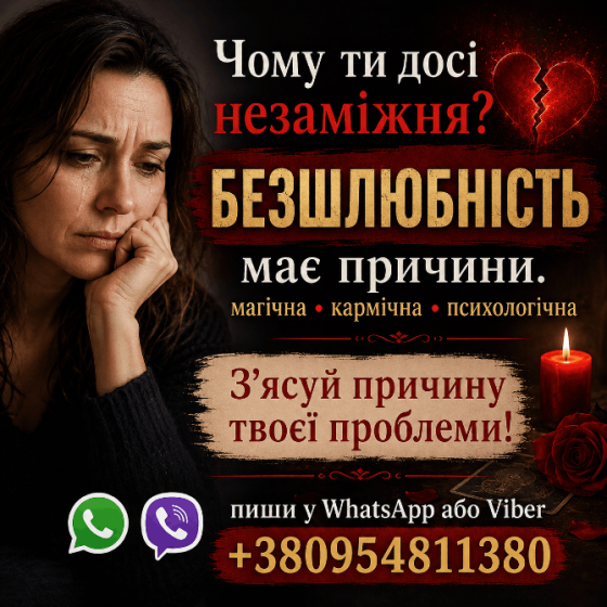 Ви незаміжня? Ваша безшлюбність має причини. Київ та будь-яке місто. Екстрасенс, допомога Киев
