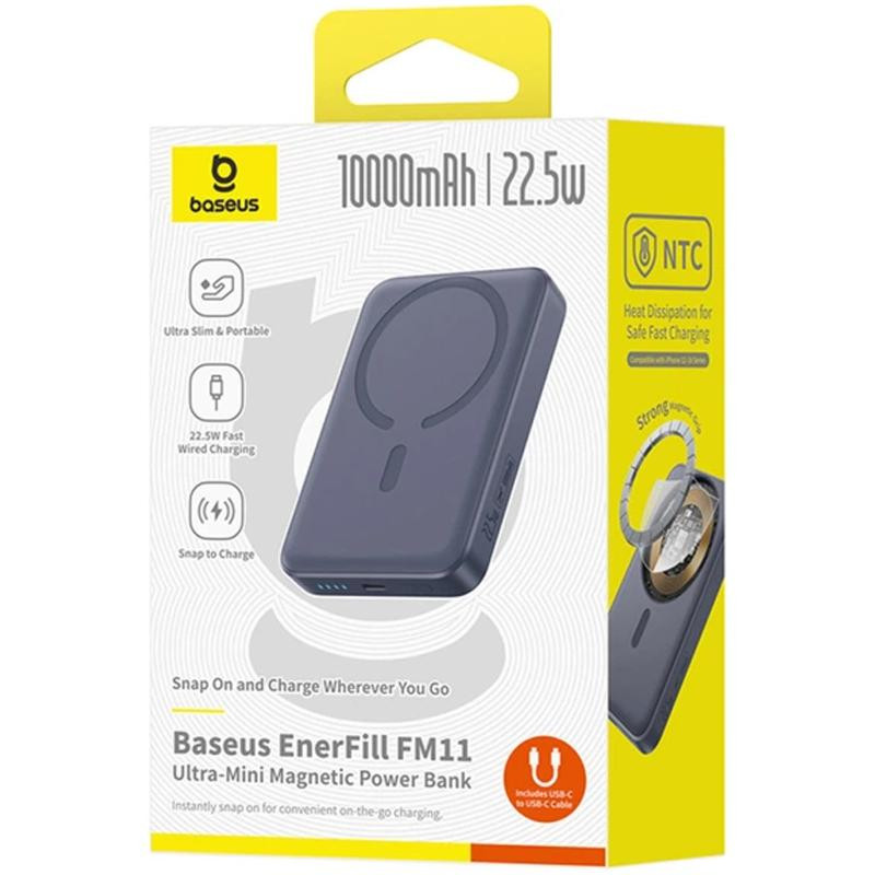 Портативное ЗУ Power Bank Baseus EnerFill FM11 Ultra-Mini 22.5W с БЗУ 10000mAh (PPFM11-1022) Херсон - зображення 2