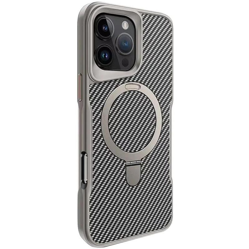 TPU+PC чехол Metal Buttons with MagSafe Carbon Ring для Apple iPhone 16 Pro (6.3") Херсон - зображення 1