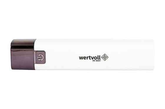 Фонарь WERTVOLL 3 режима LED Li-ion 1200 mAh/t 7000 K/80 lum powerbank ABS 122х25 мм WHITE RX-8001 Харків