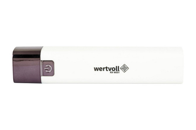 Фонарь WERTVOLL 3 режима LED Li-ion 1200 mAh/t 7000 K/80 lum powerbank ABS 122х25 мм WHITE RX-8001 Харьков - изображение 2