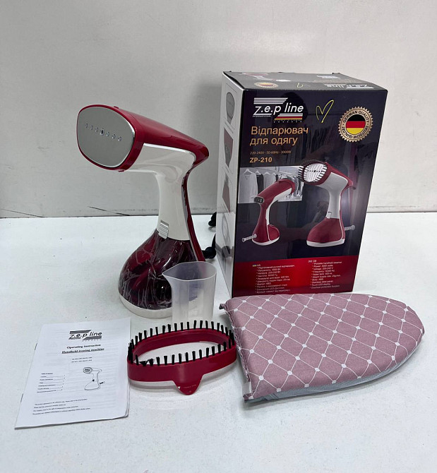 Отпариватель вертикальный ручной для одежды Zepline ZP-210-Red 3000 Вт красный Київ - зображення 5