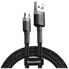 Кабель Baseus Cafule USB to Micro 2.4A 1m Gray/Black (CAMKLF-BG1) Харьков