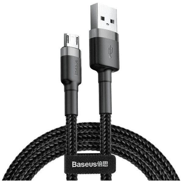 Кабель Baseus Cafule USB to Micro 2.4A 1m Gray/Black (CAMKLF-BG1) Харьков - изображение 1