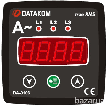 DATAKOM DA-0103 Амперметр, 3 фази, 72x72мм Київ - зображення 1