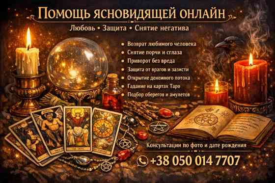 Услуги экстрасенса онлайн. Любовная магия. Снятие порчи и сглаза. Дніпро