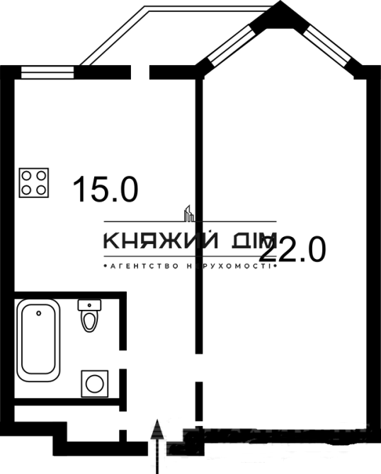 Оренда 1-кімнатної квартири на Паньківскій. м.Площа Українськіх Героїв.Код объекта № 11119135 Киев - изображение 4
