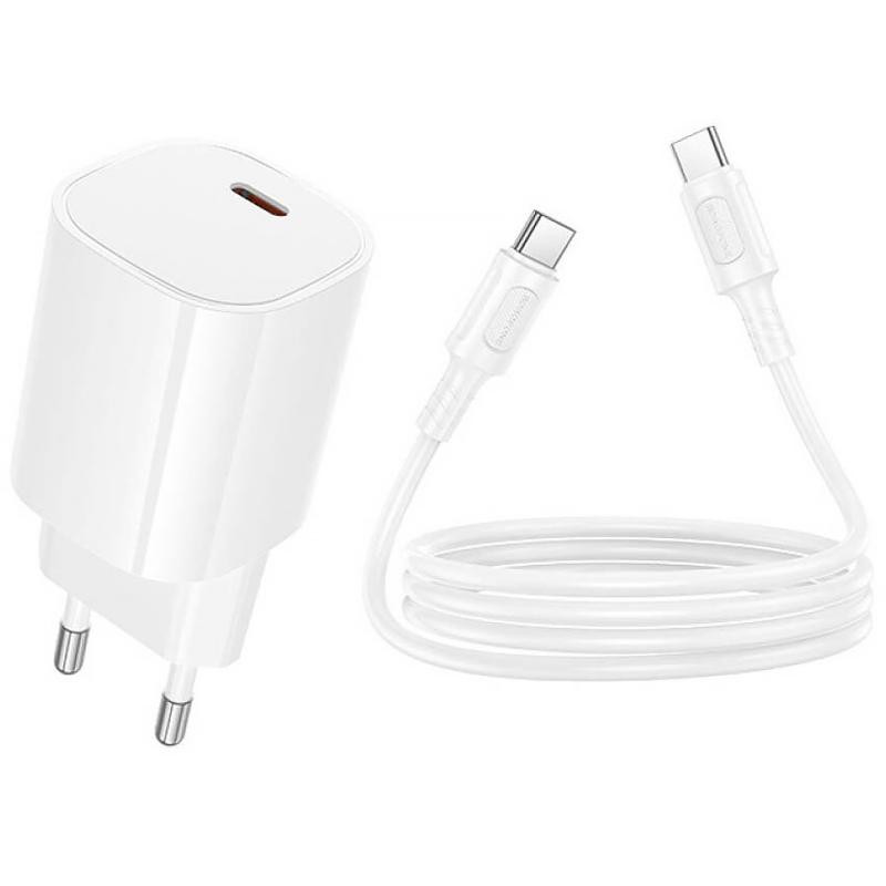 СЗУ Borofone BA103A Pudding PD20W (1USB-C) + кабель Type-C to Type-C Херсон - изображение 5