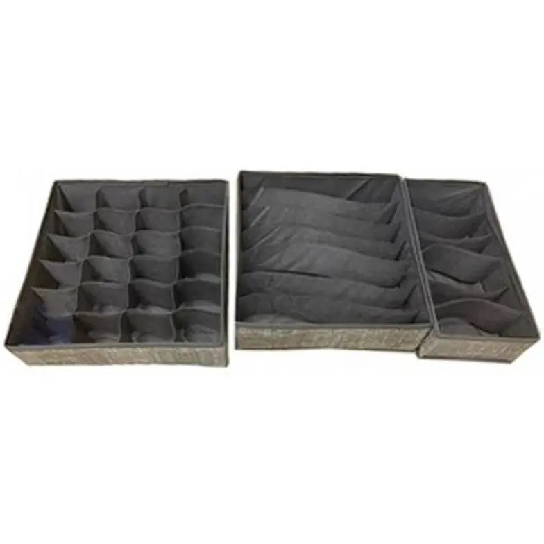 Набір коробок-органайзерів для зберігання білизни Stenson R-89337 3 сірий Київ - зображення 1