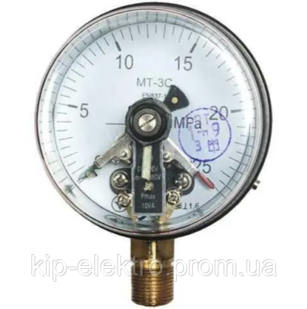 Манометр электроконтактный МТ-3С от 0 до 25 МПа (250 кгс/см2) - аналог ДМ2010СгУ2, ДМ2010-У2, ДМ2010 Киев