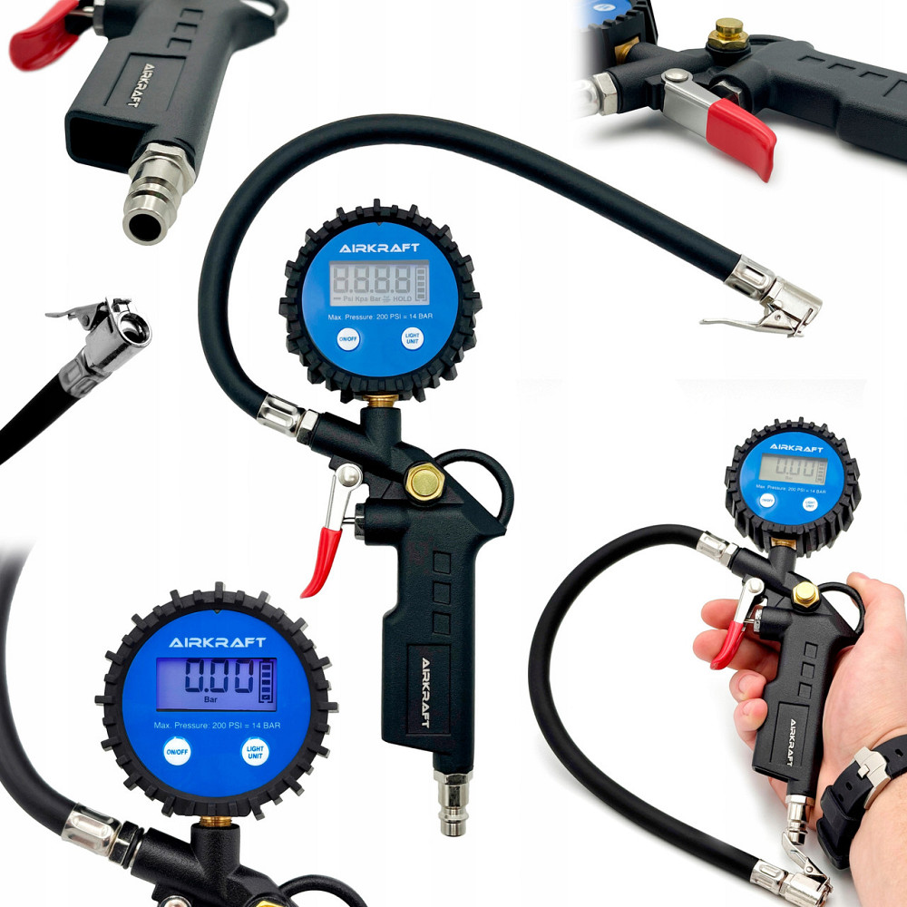 Пистолет для подкачки колес с цифровым манометром 14 бар AIRKRAFT STG-05D Харків - зображення 2