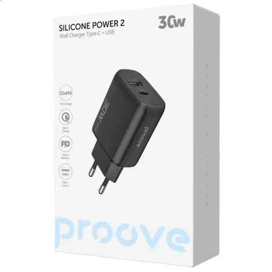 МЗП Proove Silicone Power 2 30W (Type-C + USB) Black (WCSP23110001) (Код товару:42598) Харків