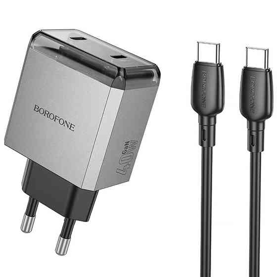 СЗУ Borofone BN21 Lena PD40W+QC3.0 (2USB-C) + кабель Type-C to Type-C Херсон
