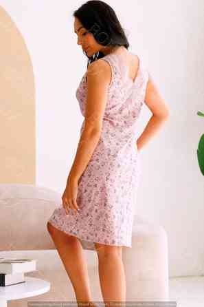 Ночная сорочка с кружевом и цветочным принтом "Lila" (16715) (арт. 1887) Кривой Рог