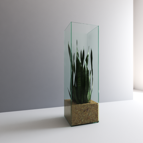 Вазон для квітів з прозорого скла, товщиною 8 мм. 300х300х1000мм Киев - изображение 1