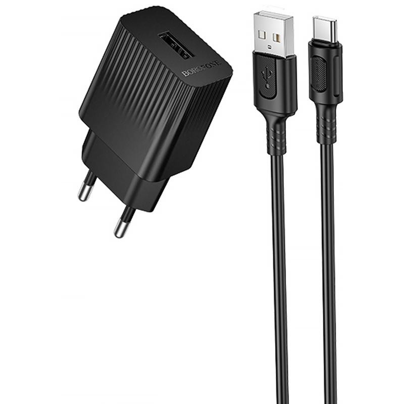 СЗУ Borofone BAS71A Source 10.5W (1USB-A) + кабель USB to Type-C Херсон - зображення 1