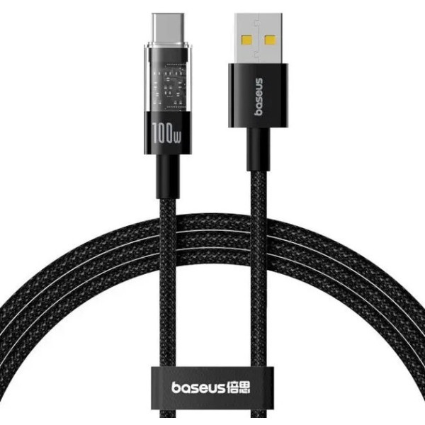 Кабель Baseus Gem Fast-Charging USB to Type-C 100W 1m Black (P10373002111-00) (Код товару:40904) Харків - зображення 1