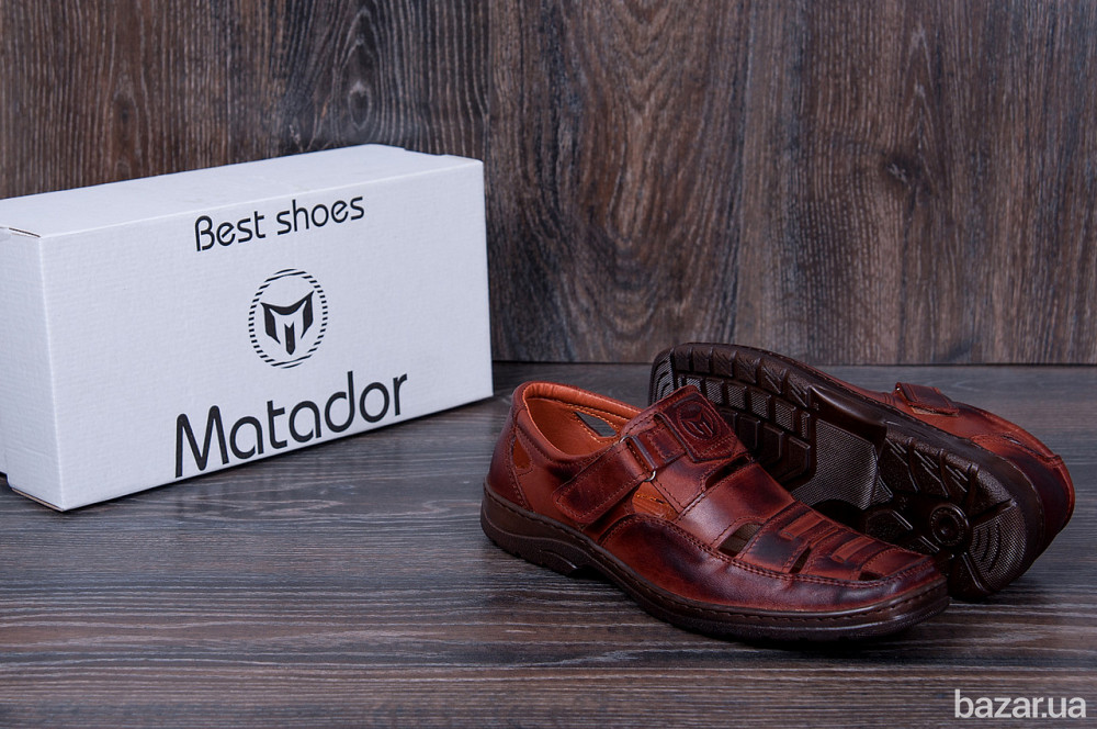 Мужские кожаные летние туфли Matador Brown Киев - изображение 9