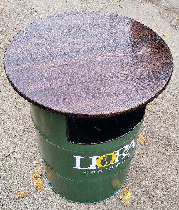 Урна 200 л з металевої бочки з вашим логотипом| урна для фудкорту, кафе, кав'ярні Київ - зображення 6