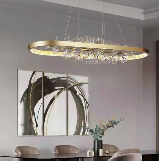 Світлодіодна стельова LED люстра D9001-900L-k Золото 30-200х35х90 см. Київ - зображення 1