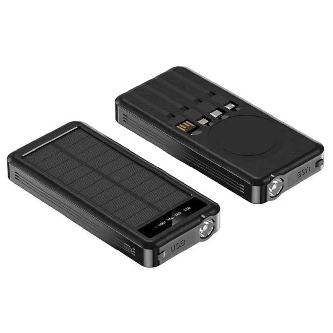 Павербанк універсальний на 50000 мАг 4 кабелі, з бездротовою зарядкою та сонячною панеллю Косов - изображение 4