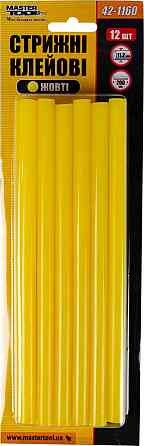 Стержни клеевые MASTERTOOL 11.2х200 мм 12 шт желтые 42-1160 Харків