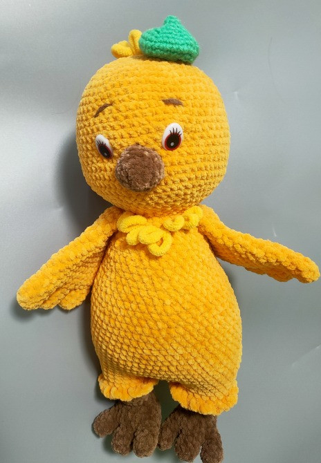 Іграшка м'яка в'язана пташка Курчатко жовте ручна робота подарунок Handmade Нововолинськ - зображення 4