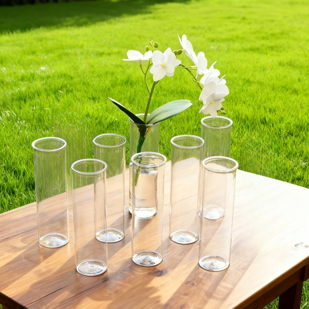 Вазы декоративные прозрачные Leeseph 18 см пластиковые, комплект 5 шт Одесса - изображение 3