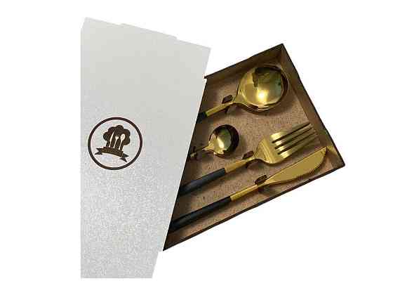 Набор столовых приборов черный на 2 персоны (код 00214) Киев