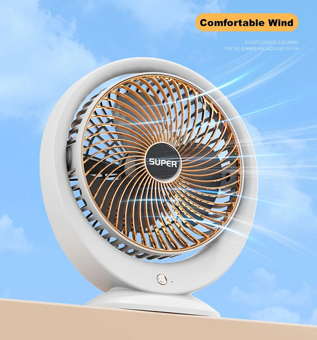 Вентилятор настольний с поворотом 180° 19128 4.5 Вт белый Киев - изображение 4