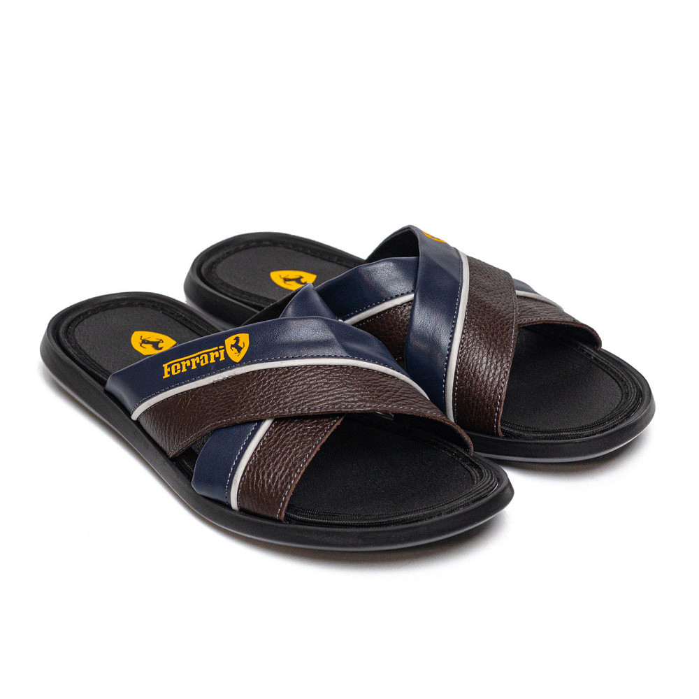 Мужские кожаные  летние шлепанцы-сланцы  Ferrari Киев - изображение 3