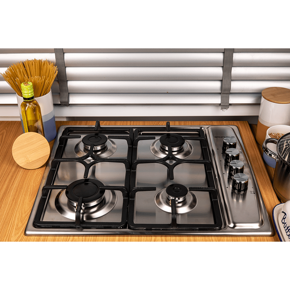 Газовая варочная поверхность GRUNHELM GPG261X (4 конфорки, чугун. газ контроль, нержавейка) 116373 Київ - зображення 4