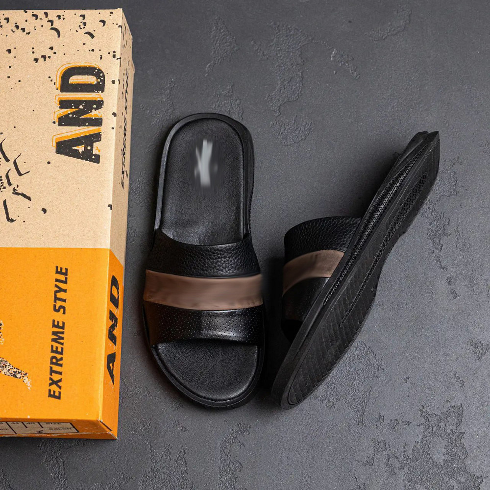 Мужские кожаные  летние шлепанцы-сланцы Київ - зображення 9