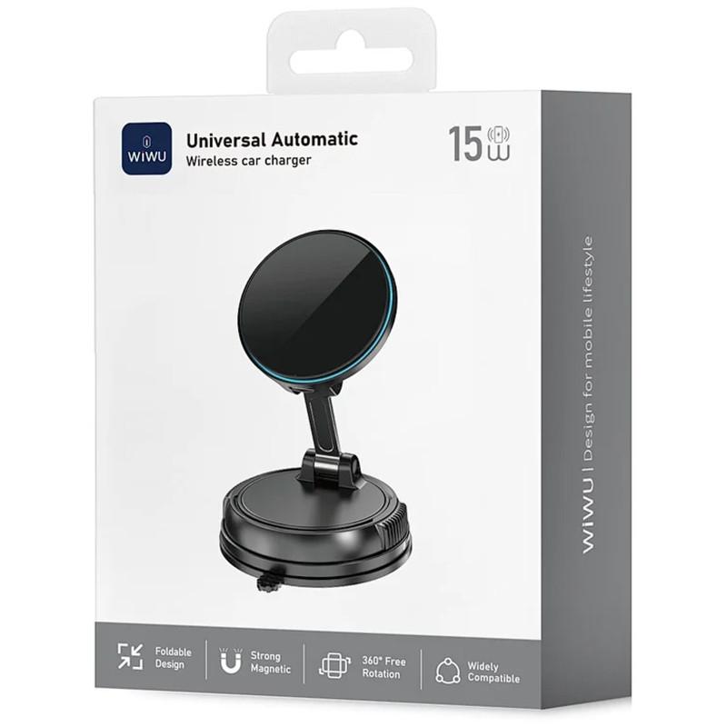 Автодержатель с БЗУ WIWU CH-326 Universal Vacuum Suction Magnetic 15W Херсон - изображение 6