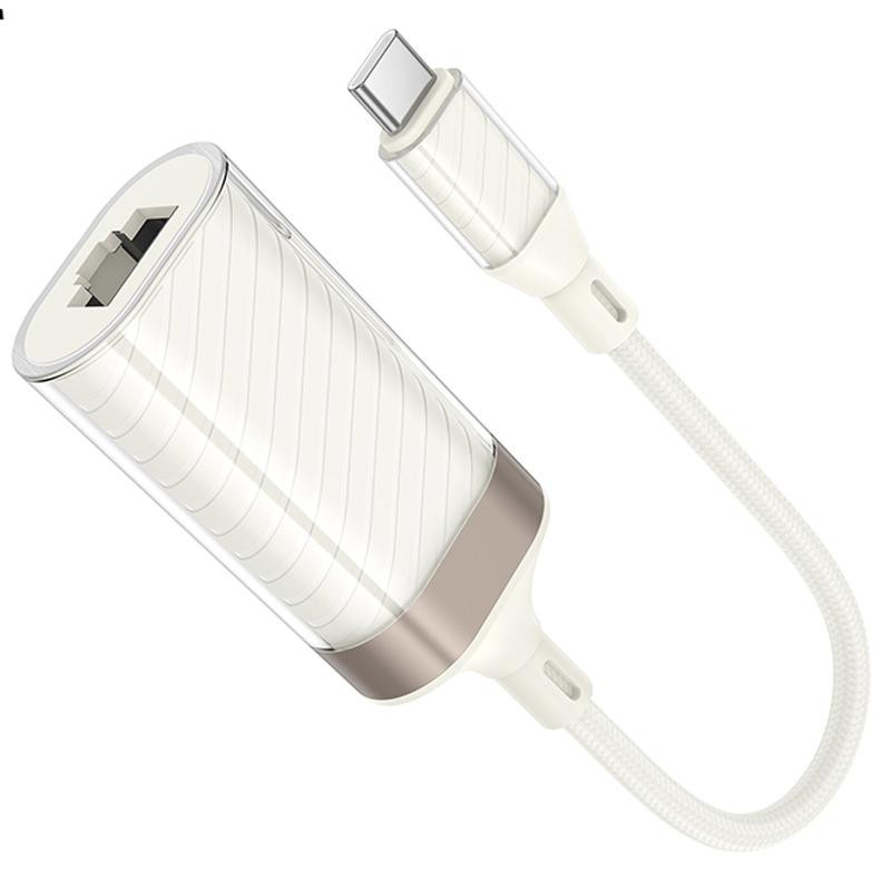 Переходник Hoco UA41B Crystal Type-C to RJ45 100 Mbs (0.15m) Херсон - изображение 5