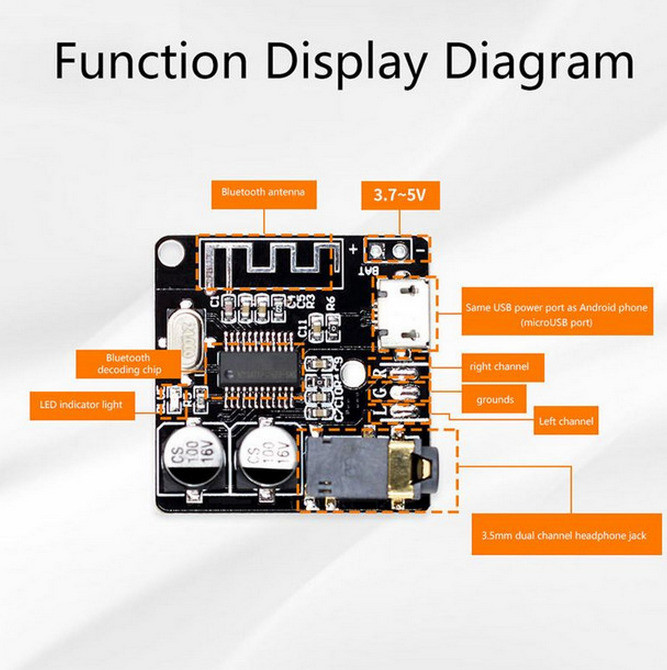Аудио Bluetooth 5.0 XY-BT-Mini 3.7-5V Киев - изображение 4