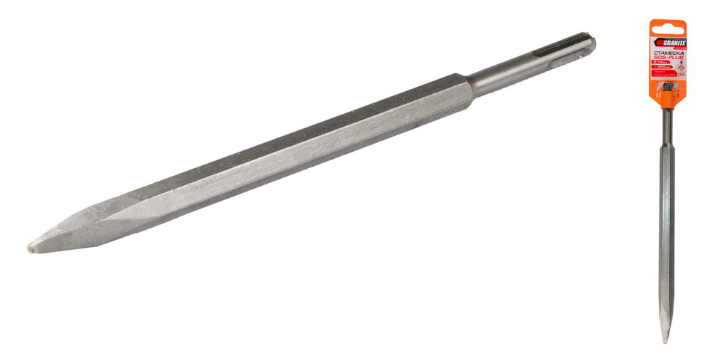 Зубило пика GRANITE SDS-PLUS 250х14 мм с победитовой напайкой 1-01-250 Харків - зображення 1