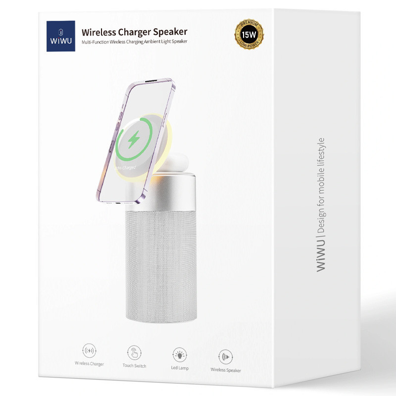 БЗУ WIWU Wi-W022 3 in 1 Wireless Charger+Bluetooth Speaker Херсон - изображение 5