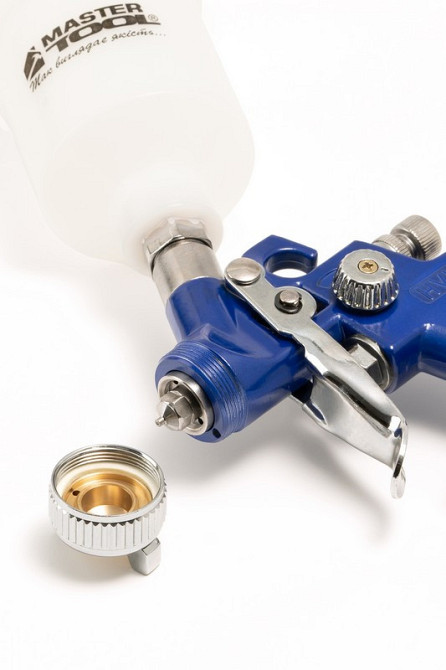 Краскопульт пневматический MASTERTOOL HVLP MINI ВПЛБ 125 мл Ø 0,8 мм круглый/плоский факел 70-110 л/ Харьков - изображение 3