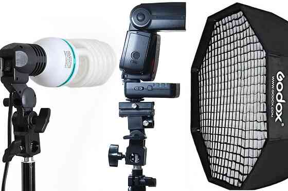 Софтбокс октагон 95 з сотами, парасолькове кріплення для спалаху або лампи, швидкозбірний, портатив Вышгород