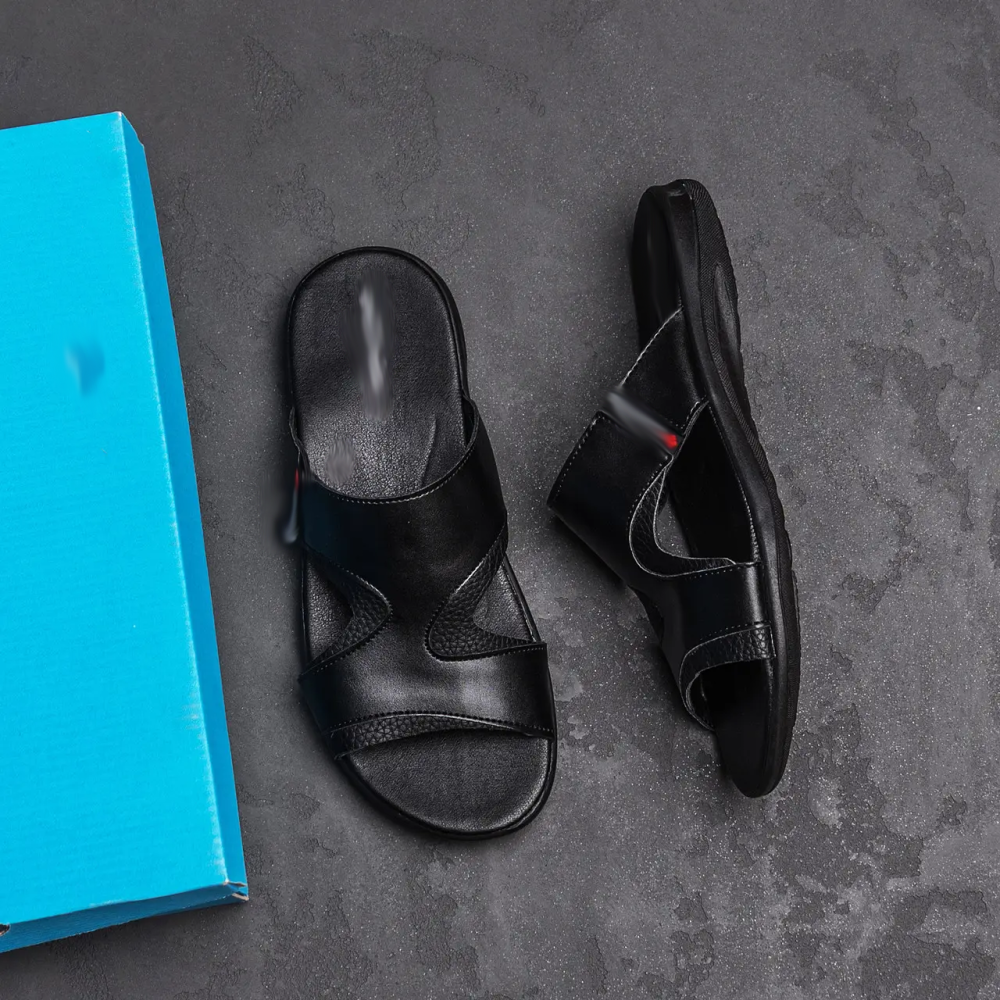 Мужские кожаные  летние шлепанцы-сланцы Київ - зображення 10