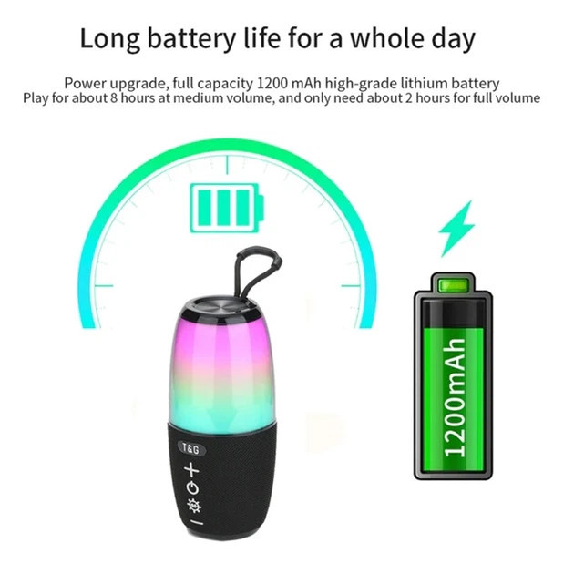 Колонка портативная Bluetooth T&G TG644 black черная Київ - зображення 4