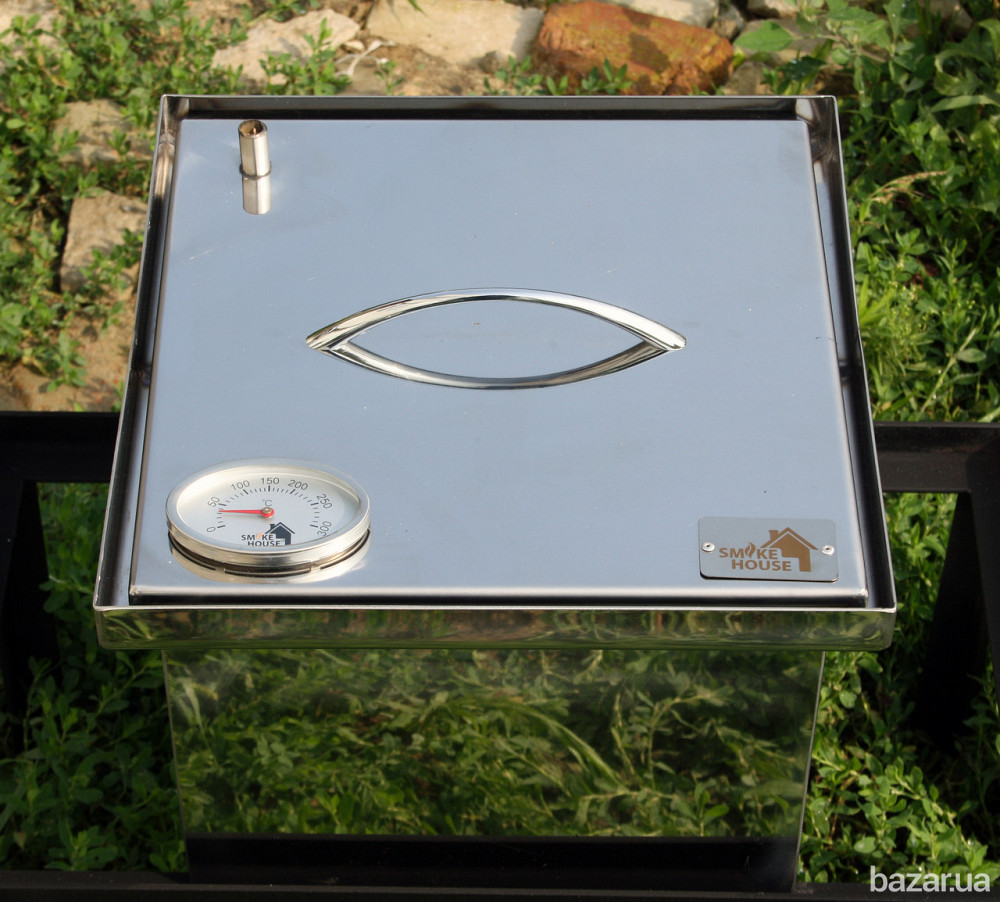 Коптильня с термометром SmokeHouse S DeLuxe с подставкой Харьков - изображение 6